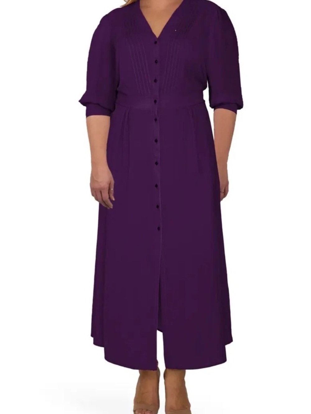 Nordstrom Deep Purple Button-Front Maxi Dress
